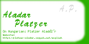 aladar platzer business card